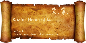 Kazár Henrietta névjegykártya