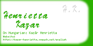 henrietta kazar business card