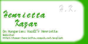 henrietta kazar business card